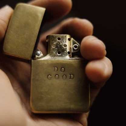 Hand Stamped "Do Good Keep Going" Zippo